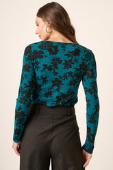 Mittoshop Floral Print Long Sleeve Knit Top - Elegant and Versatile